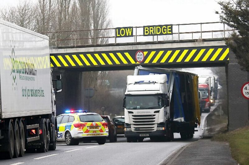 Low bridge hit by hgv