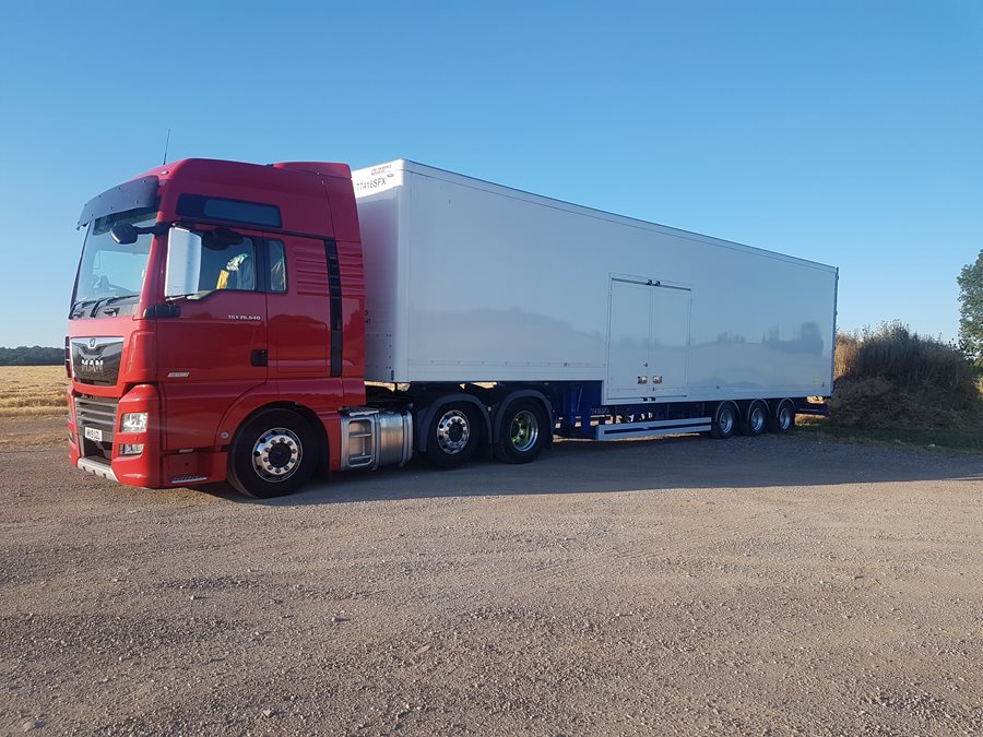 One of our 13.6 metre removal trailers in France